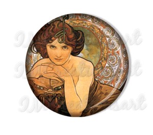 Tenture Murale Alphonse Mucha Autumn - Art Nouveau - 33 Cm - Occasion