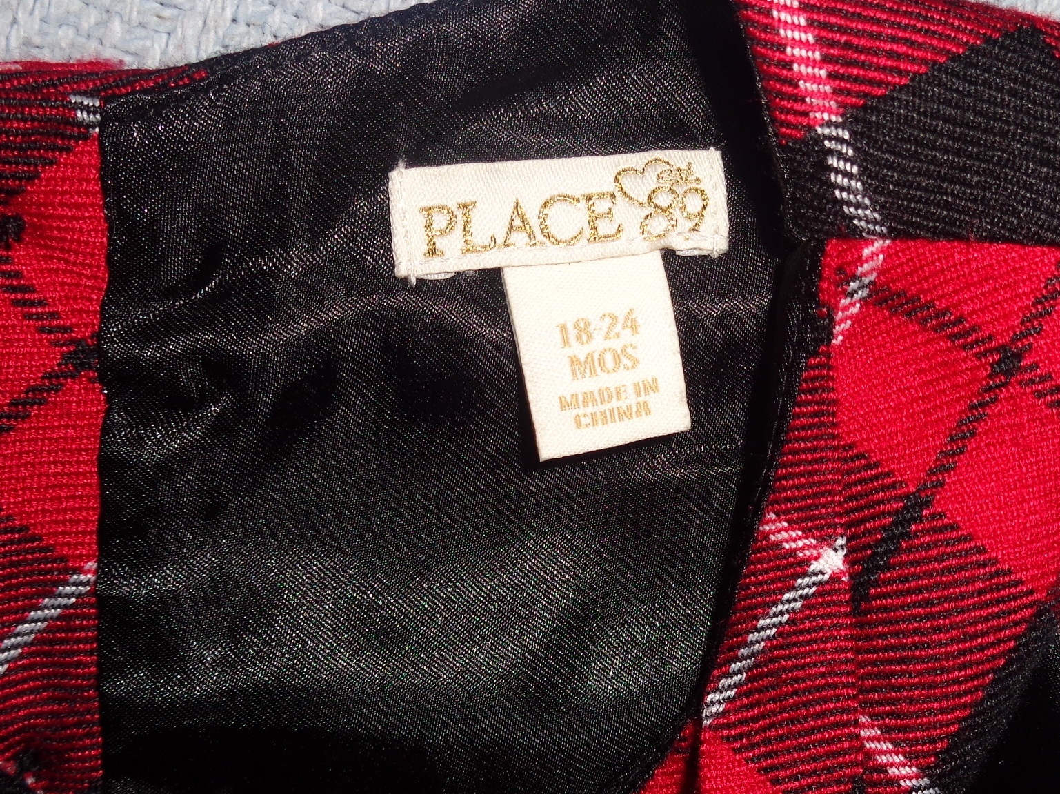 The Children's Place Red Black Plaid Jumper Dress 1824 months * eBay