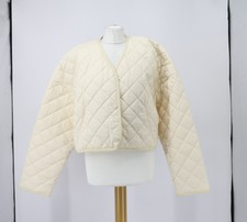 Nanushka Julia Womens Quilted Cropped Jacket Uk Xl Cream Eg