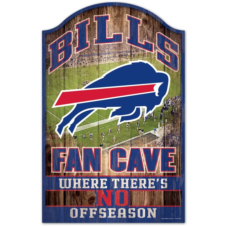 NFL Buffalo Bills Fan Cave Wood Sign Holzschild Holz Wandschmuck Deko - Bild 1 von 1