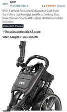 KVV 3 Wheel Foldable/Collapsible Golf Push Cart Ultra Lightweight Smallest Foldi