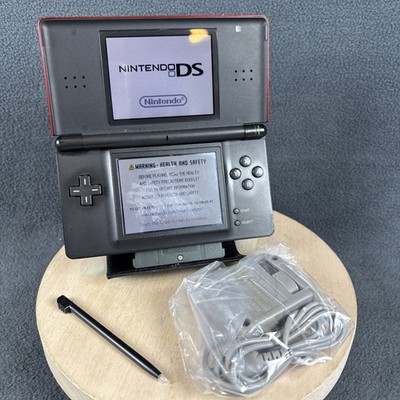 Nintendo DS Lite USG-001 Crimson Red/Black Console w/ Charger - Tested DMG Touch