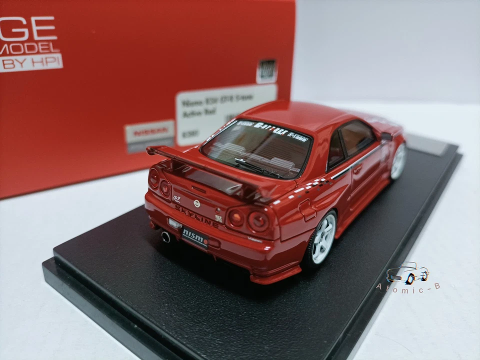 Hpi 1:43 Nissan Nismo GT-R R34 S-Tune Red Skyline Modified Sports Car Model - Image 4 of 4