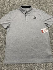 Reebok Mens Peformance Jacquard Polo -Sleet Heather - Medium -Brand New w/ Tags
