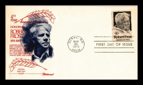 DR JIM STAMPS US COVER ROBERT FROST AMERICAN POET SERIES FDC FLEETWOOD