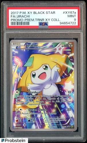 PSA 9 Pokemon 2017 XY Black Star Promo Premium Trainer Jirachi Full Art #XY67a