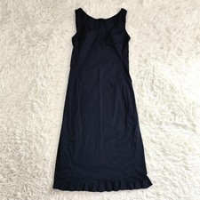 PRADA Peplum Dress Size 38 M Navy Stretch Cotton Sleeveless 94cm Length