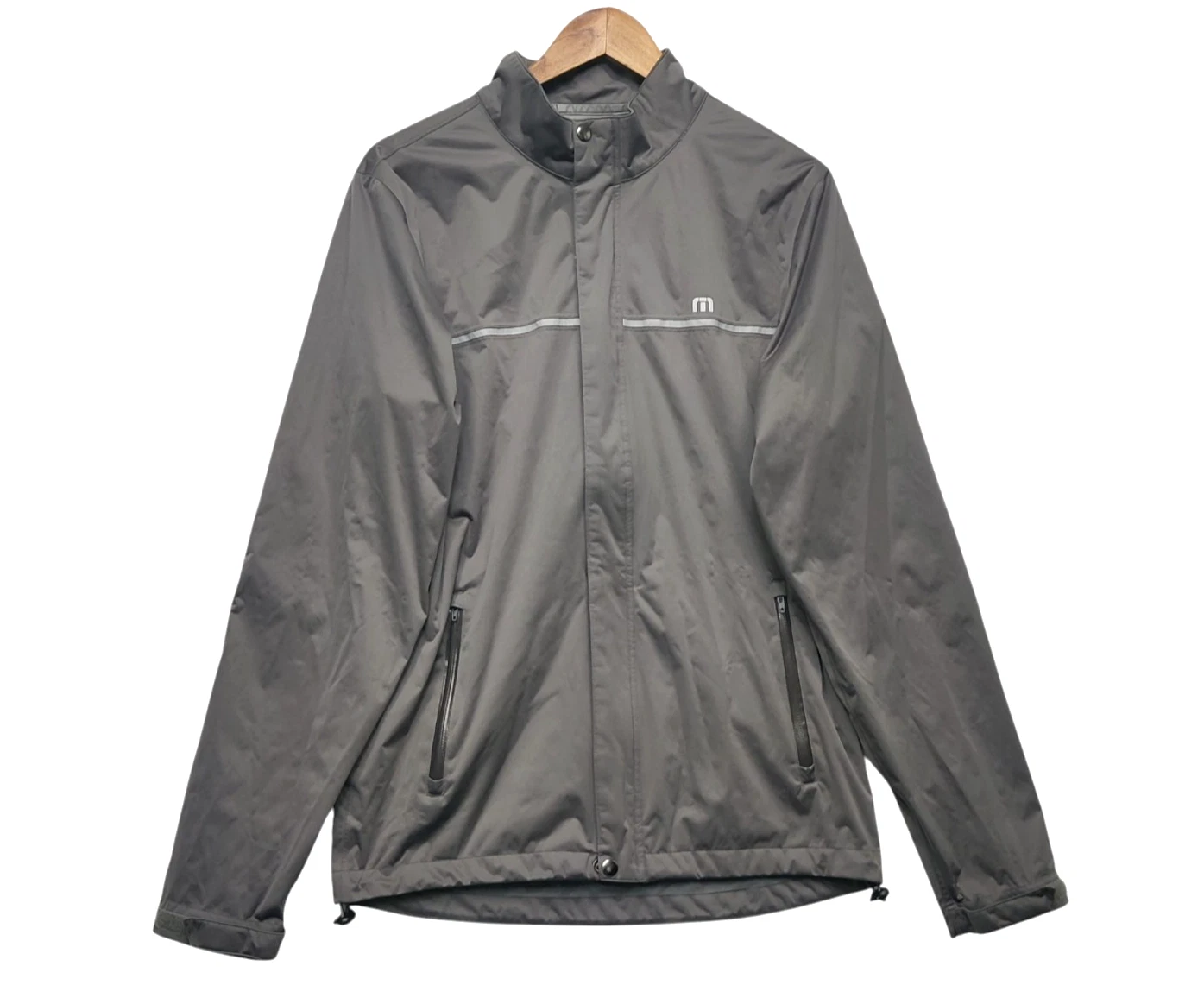 Travis Mathew Soft Shell Golf Sport Jacket Mens M Charcoal Lightweight Full Zip