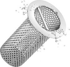 1 Pcs Commercial Floor Drain Strainer Perforated Cylindrical Mesh 316 Stainless
