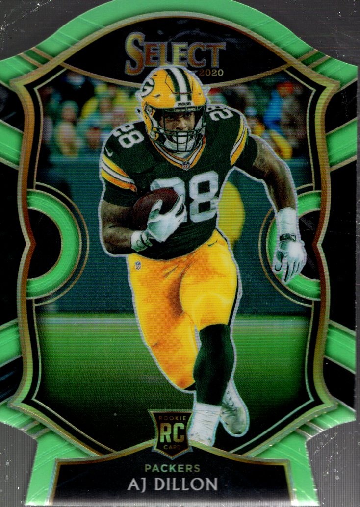 2020 Select Prizm Neon Green Die Cut #65 A.J. Dillon - FB