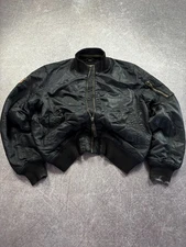 RARE VINTAGE MA-1 SCHOTT ALPHA INDUSTRIES STYLE BOMBER FUR JACKET 90S ARMY