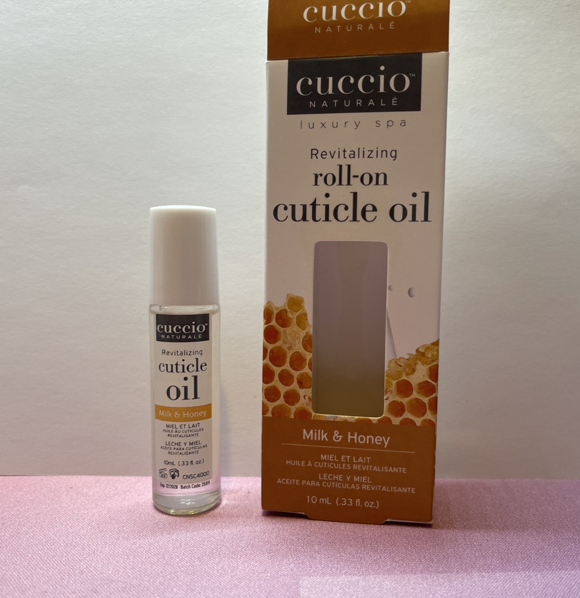 Cuccio Naturale Roll-On Cuticle Oil &ndash; Honey & Milk Scent, 10mL Travel NIB