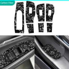 7Pcs Forged Carbon Fiber Window Lift Switch Panel Cover For Mazda 3 Axela 20-24