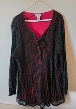 Catherines Red/Black Top Size 1x (18/20)