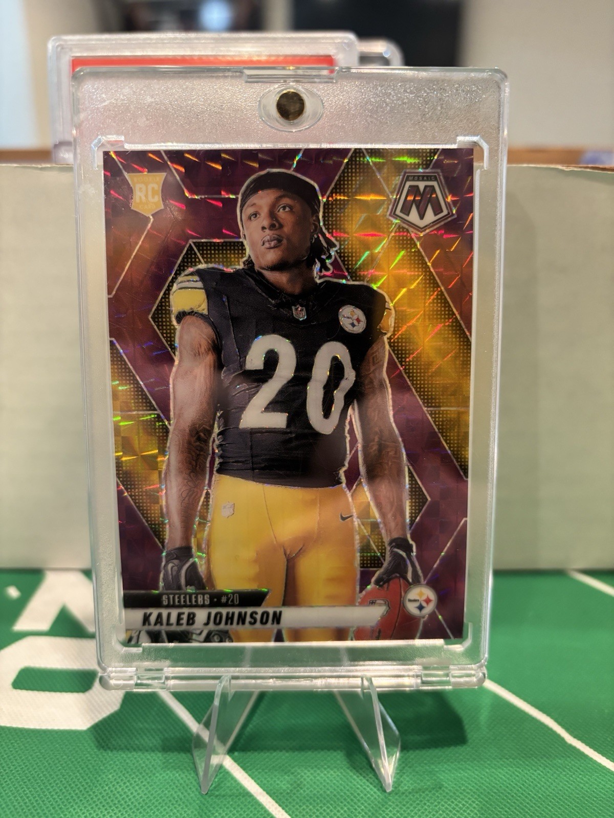 2025 Panini Mosaic - Kaleb Johnson #289 Mosaic Purple Prizm RC /49 Steelers