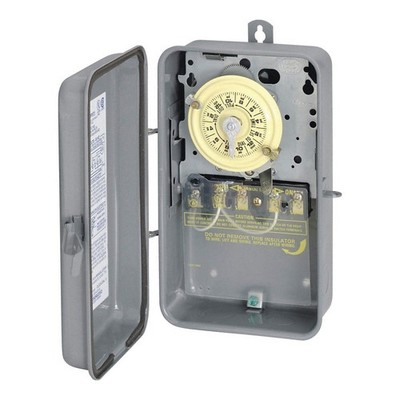 INTERMATIC T103R Electromechanical Timer,24 hr,Gray,Metal 3FWY6