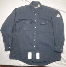 Bulwark FR Button-up Shirt XL Long Navy NFPA 2112 2007 Flame Resistant Mens