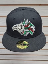 Sombrero ajustado New Era México Azteca Águila Guerrero Negro Edición Prime 59Fifty 7 1/8