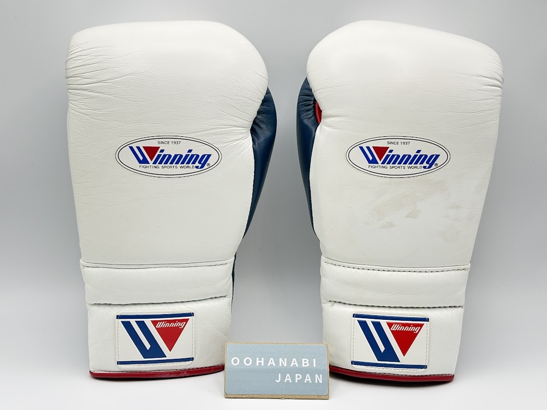 Winning Boxing Gloves 14oz Lace Up MS-500 Order Color White × Navy