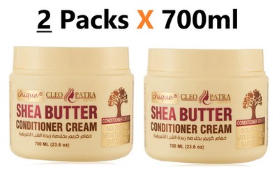 Cleopatra Shea Butter Hair Conditioner Cream , Deep Moisture ( 2 Packs X 700ml )