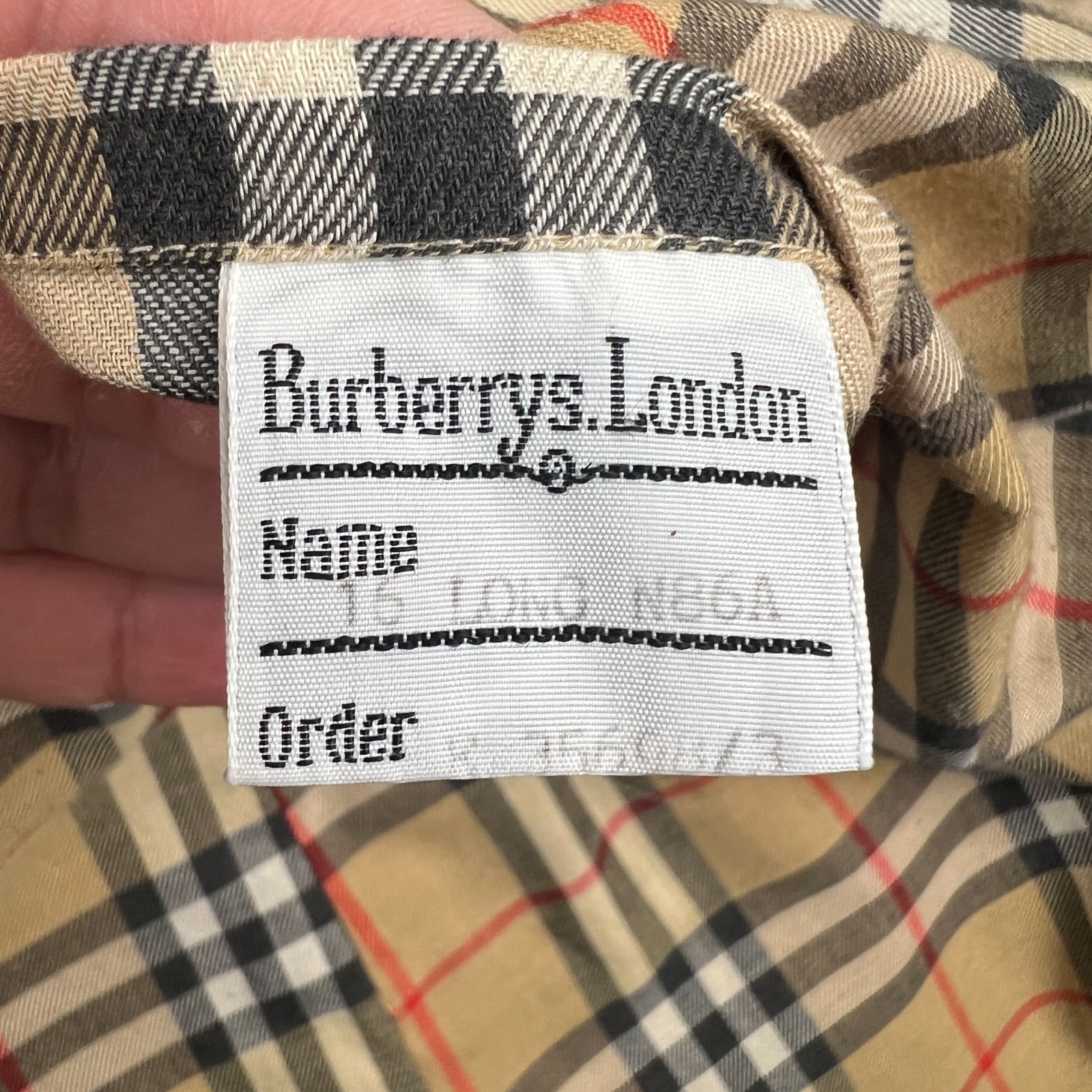 VINTAGE Burberrys London Trench Rain Coat Nova Check Womens 16 Long Beige READ image 5