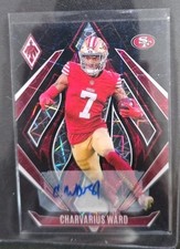 2024 Panini Phoenix Charvarius Ward Black Laser Auto Rare 49ers