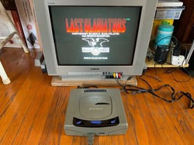 Sega Saturn gray Japanese console system + 10 games + 2 controllers memory card