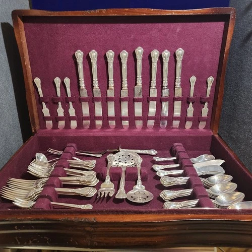 Chantilly Gorham Sterling Silver Flatware Set For 8 Service + Serving 70 Pieces