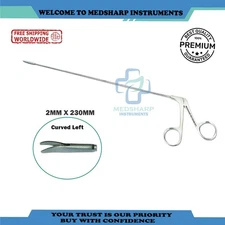 Micro laryngeal Scissors Left Curved Tip ENT throat Scissor 2mmx230mm