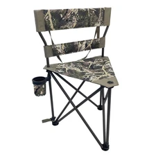 Black Sierra XL Tripod Hunting Stool, Foldable Tripod Seat w/Steel Frame Supp...