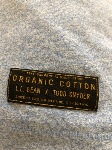 Camiseta LL Bean Todd Snyder Colaboración Timbre Para Hombres M Azul Algodón Orgánico MAINE - Imagen 6 de 6