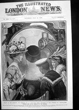 Antique Print Barbette Sailor Explains Working Gun Battle Ship Thames 1909 20th