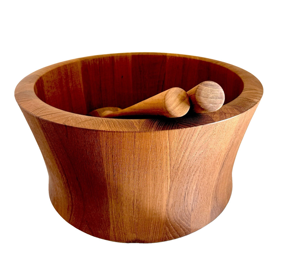 Mid-century Modern Danish Teak Nissen Salad Bowl Largest Size!!!