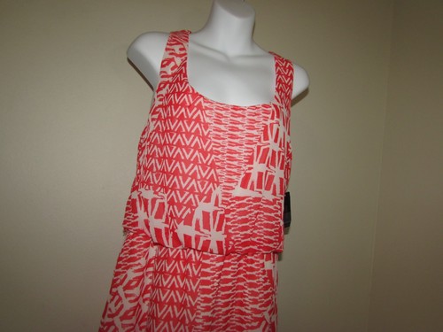 Bisou Bisou Womens Dress Size 10 coral Knee Length Sleeveless Summer NWT New - Picture 6 of 10