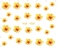 Nail Art Water Transfer Stickers Decal Pretty Yellow Flowers KoB-1029