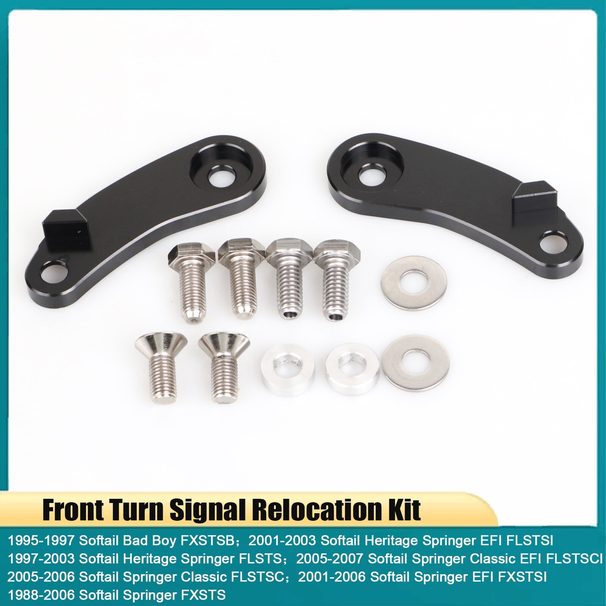 Front Turn Signal Relocation Kit For Harley Softail Springer FXSTS