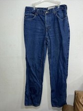 Carhartt Jeans Mens 34x36 Blue Denim FR Jeans Flame Resistant Pants Cat 2 Used
