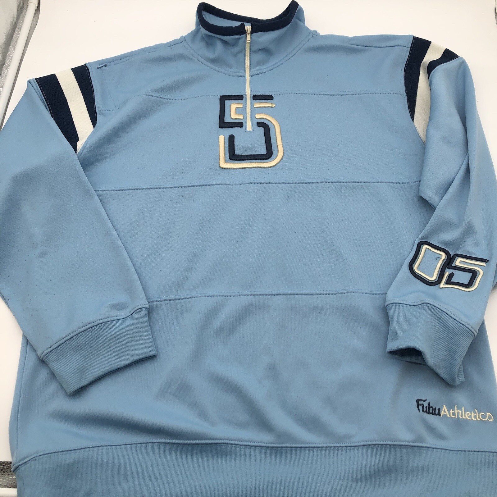 Vintage FUBU The Collection Men's Sweater Embroidered Big Logo