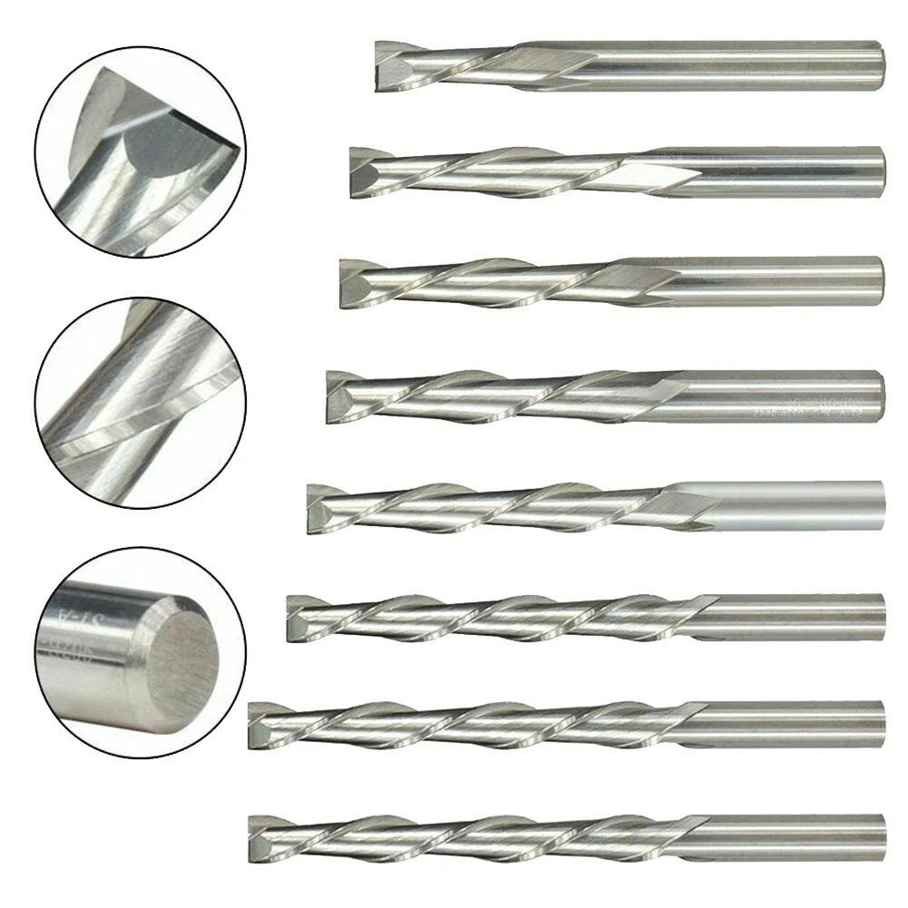 Flat End Mill 6mm Shank 2 Flute Spiral Milling Cutter CNC Router