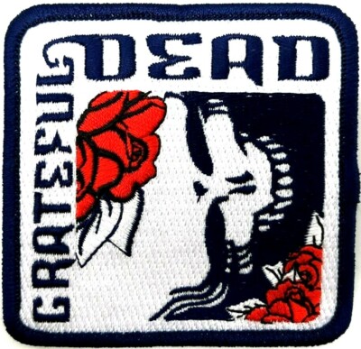 Grateful Dead Steal Your Face with Roses Embroidered Rock Iron on Patch Applique