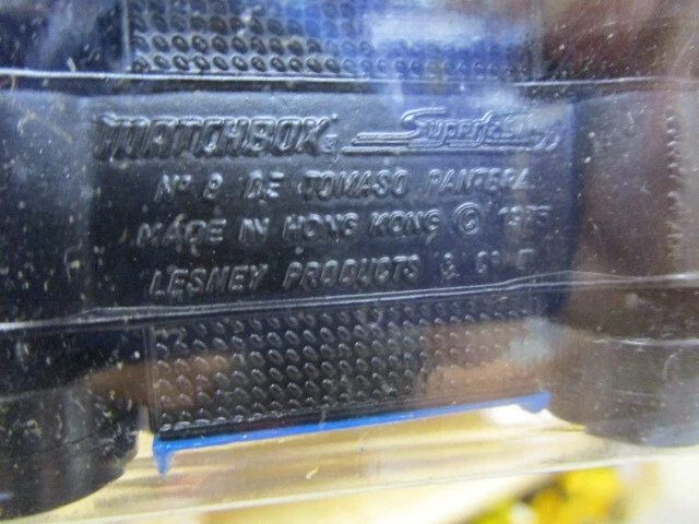 Нет. 8 спичечных коробок Superfast De Tomaso Pantera ~ 1975 Lesney литая на карточке 1980 года - Изображение 4 из 4