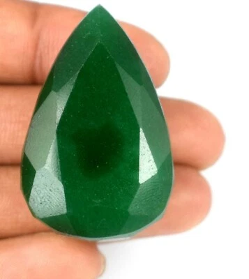 Free Delivery 160-200 Ct Brazilian Emerald Gemstone 1 Piece Natural Pear Cut - Image 1 of 4
