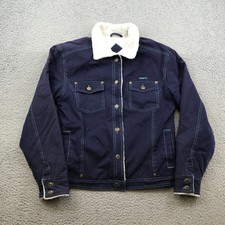 Kavu Denim Jacket Womens Medium Blue Sherpa Lined Trucker 50867