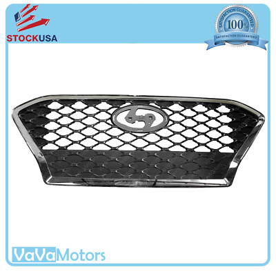 Fits 2018 2019 2020 2021 Hyundai Kona Hatchback Front Bumper Grille Chrome Trim