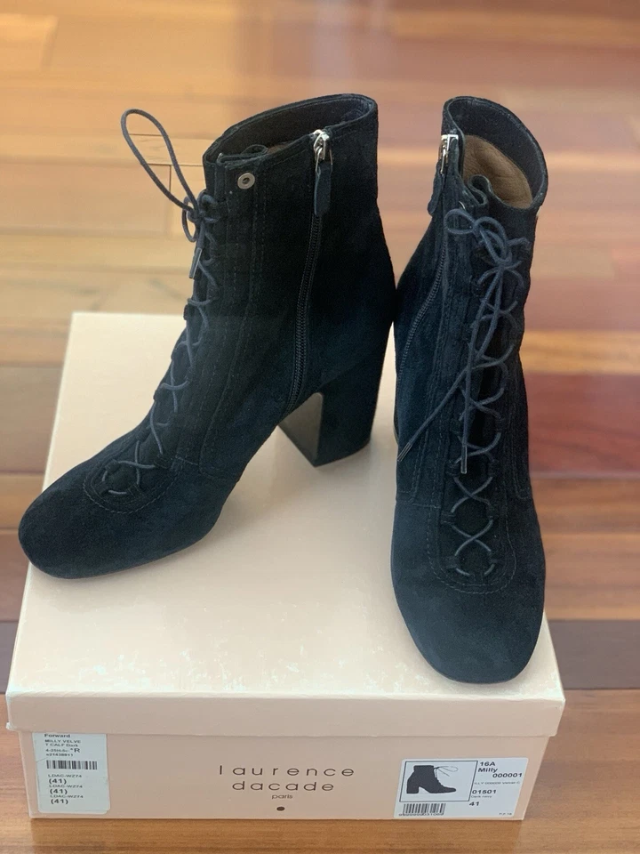 Botas Laurence Dacade Milly terciopelo gamuza azul marino oscuro 41 Foto 4 de 4