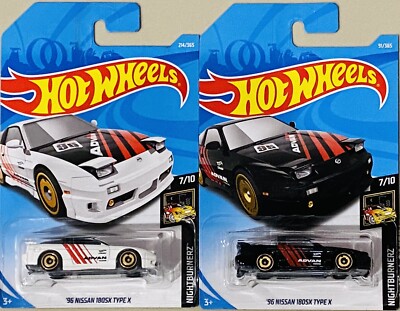hot wheels '96 Nissan 180SX type X Advan lot of 2 black