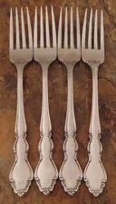 Oneida Dover Cube Set of 4 Dinner Forks Heirloom Stainless Flatware Lot D