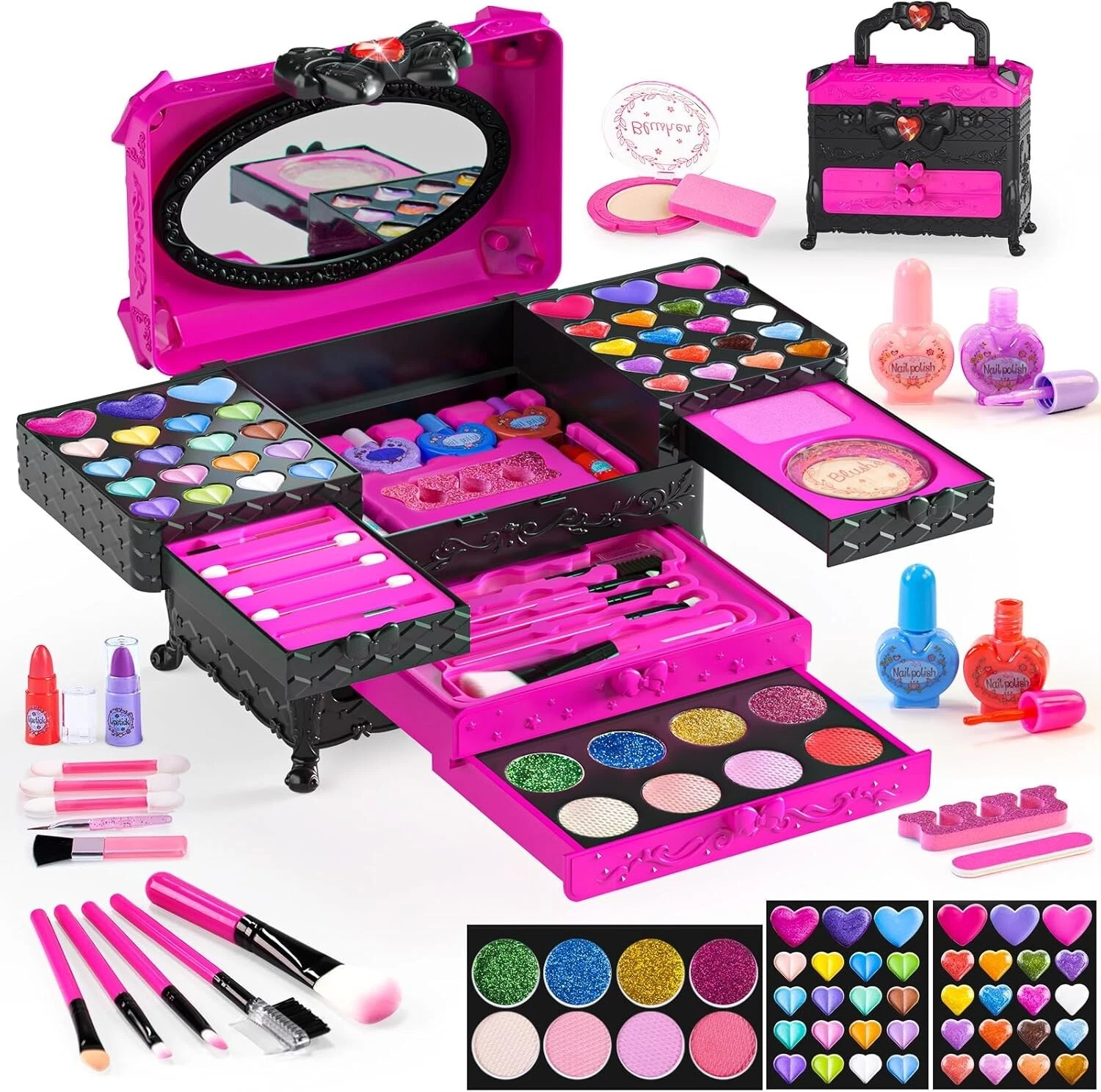 kids makeup kit for girl - little girls real make up set washable makeup toy