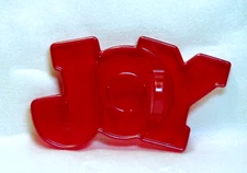 Vintage Design HRM Red Plastic Cookie Cutter - JOY Christmas Faith Wedding Love