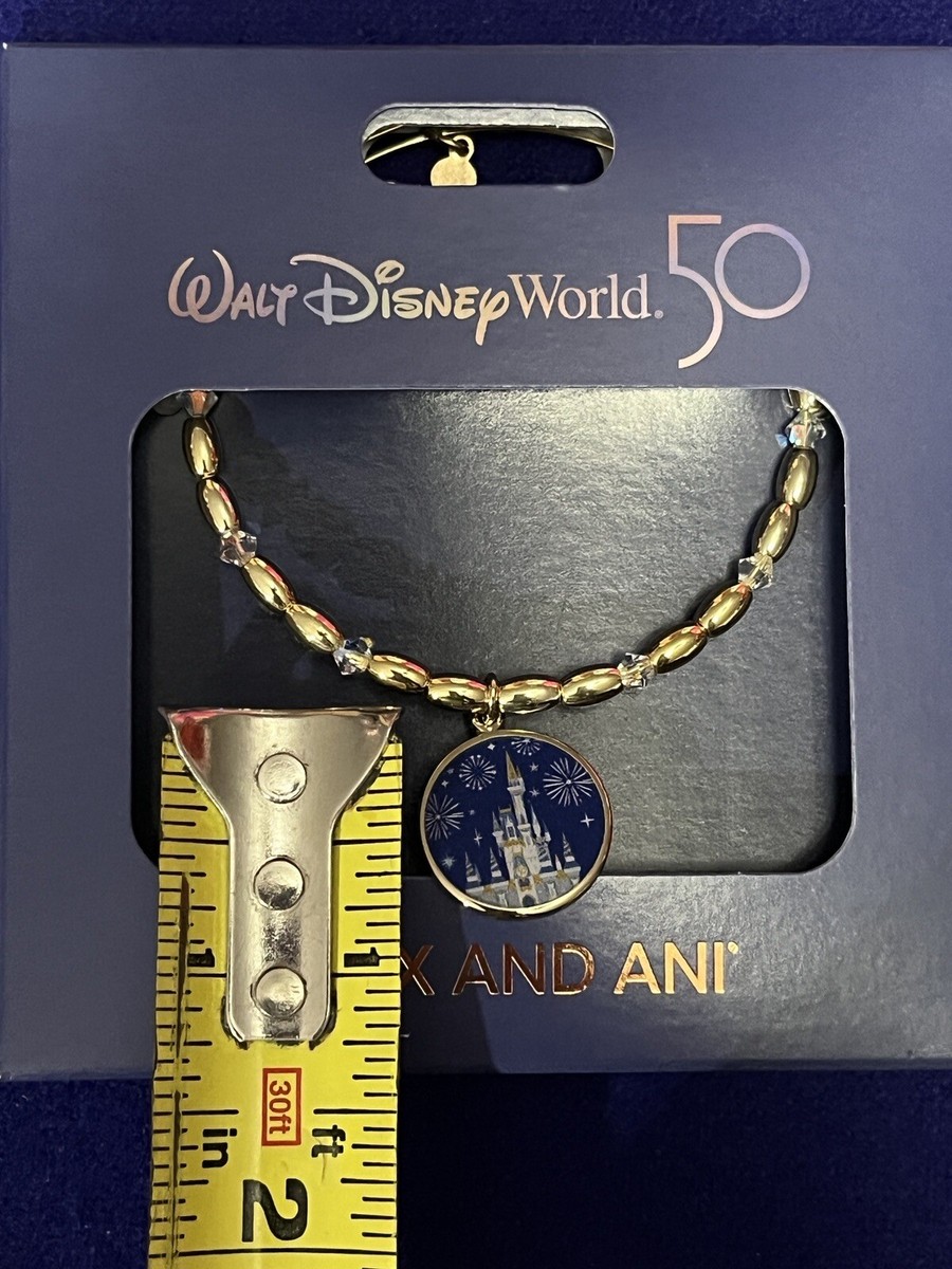 Disney Parks 50th Anniversary Beaded Castle ALEX & ANI Bangle